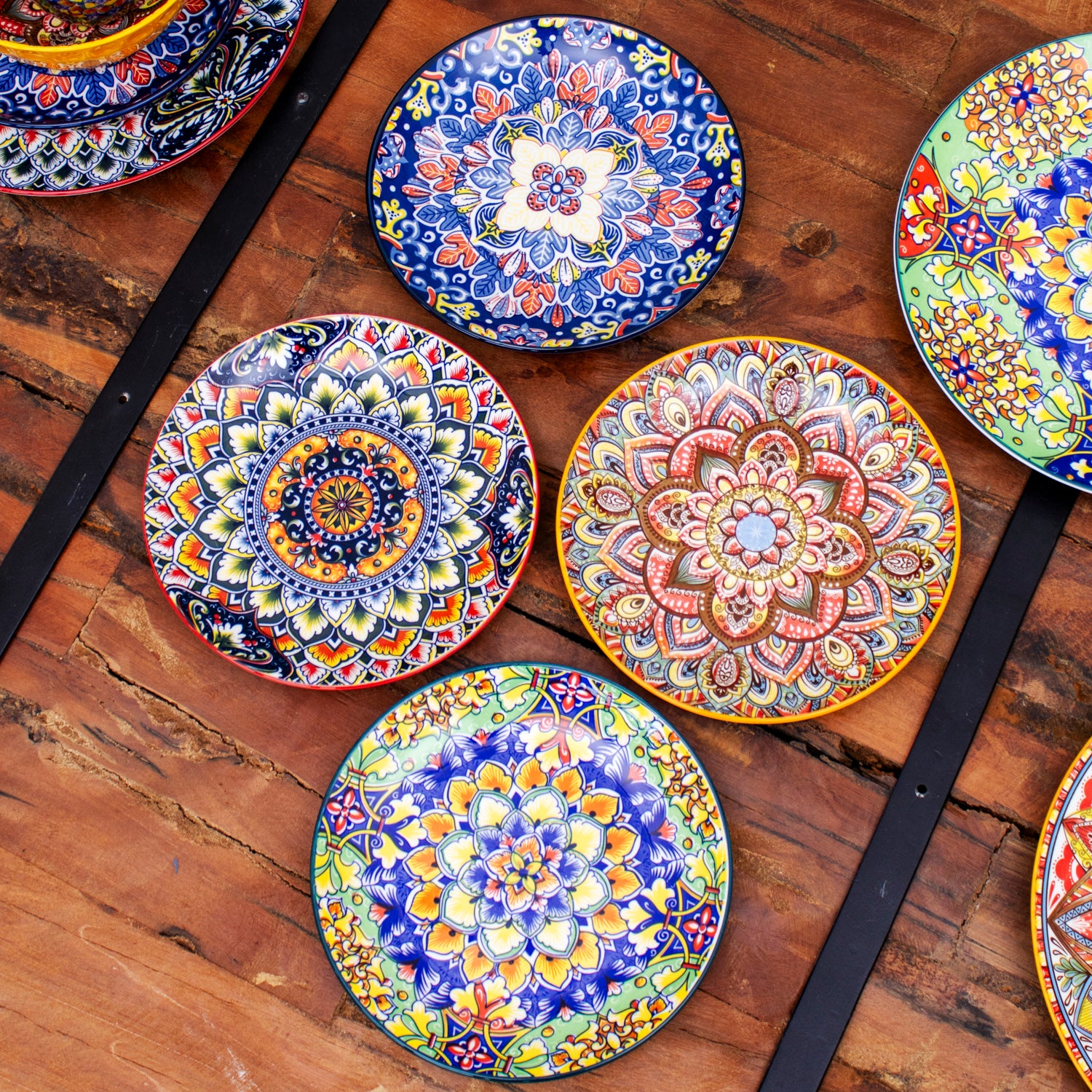 Set Of 4 Tuscany Mandala Side Plates