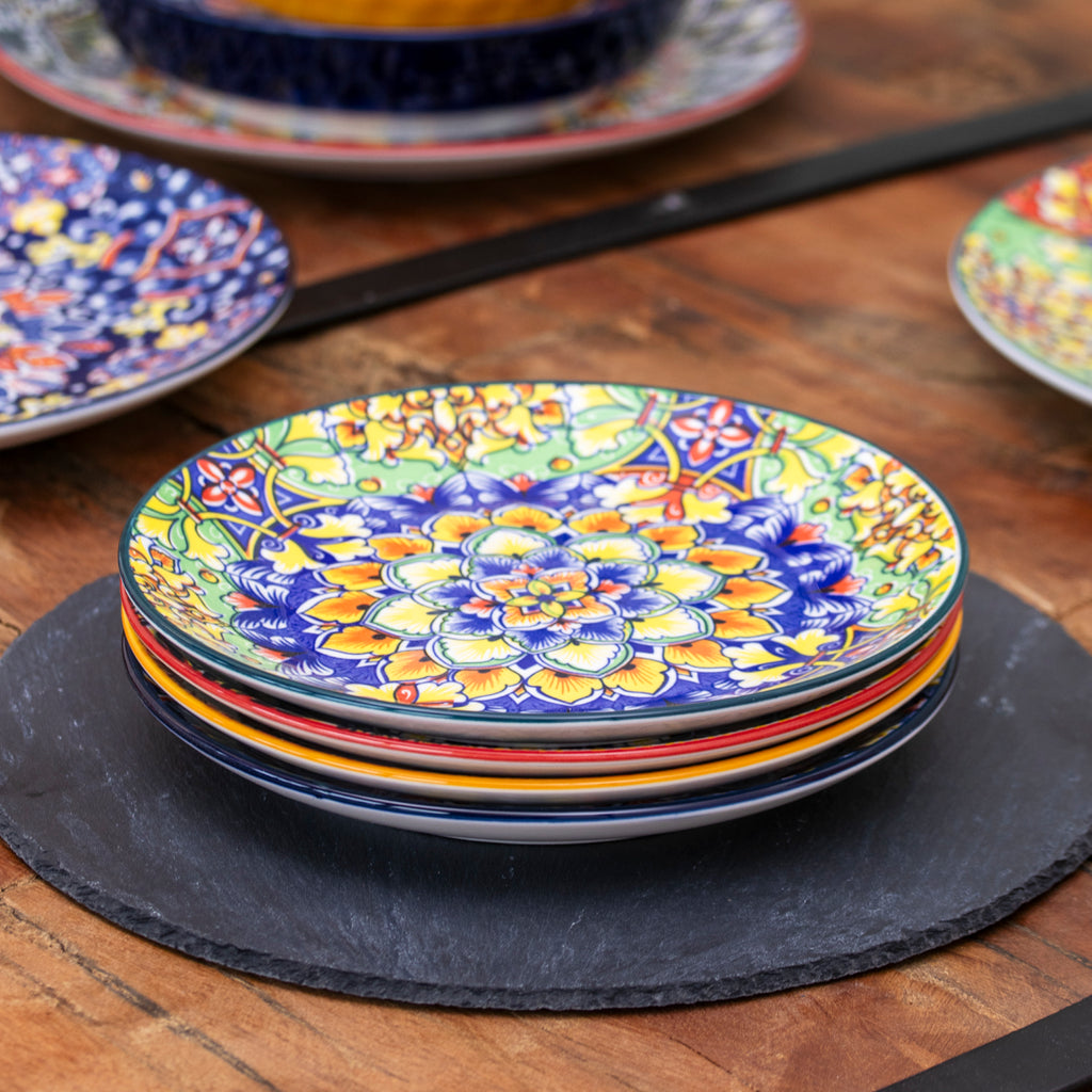 Set Of 4 Tuscany Mandala Side Plates
