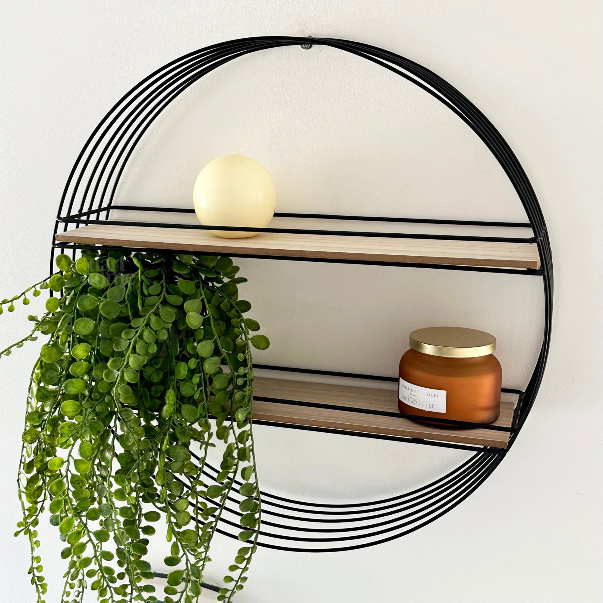 Black Wire Round Wall Shelf Unit