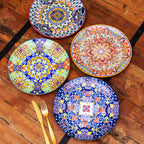 Set Of 4 Tuscany Mandala Dinner Plates