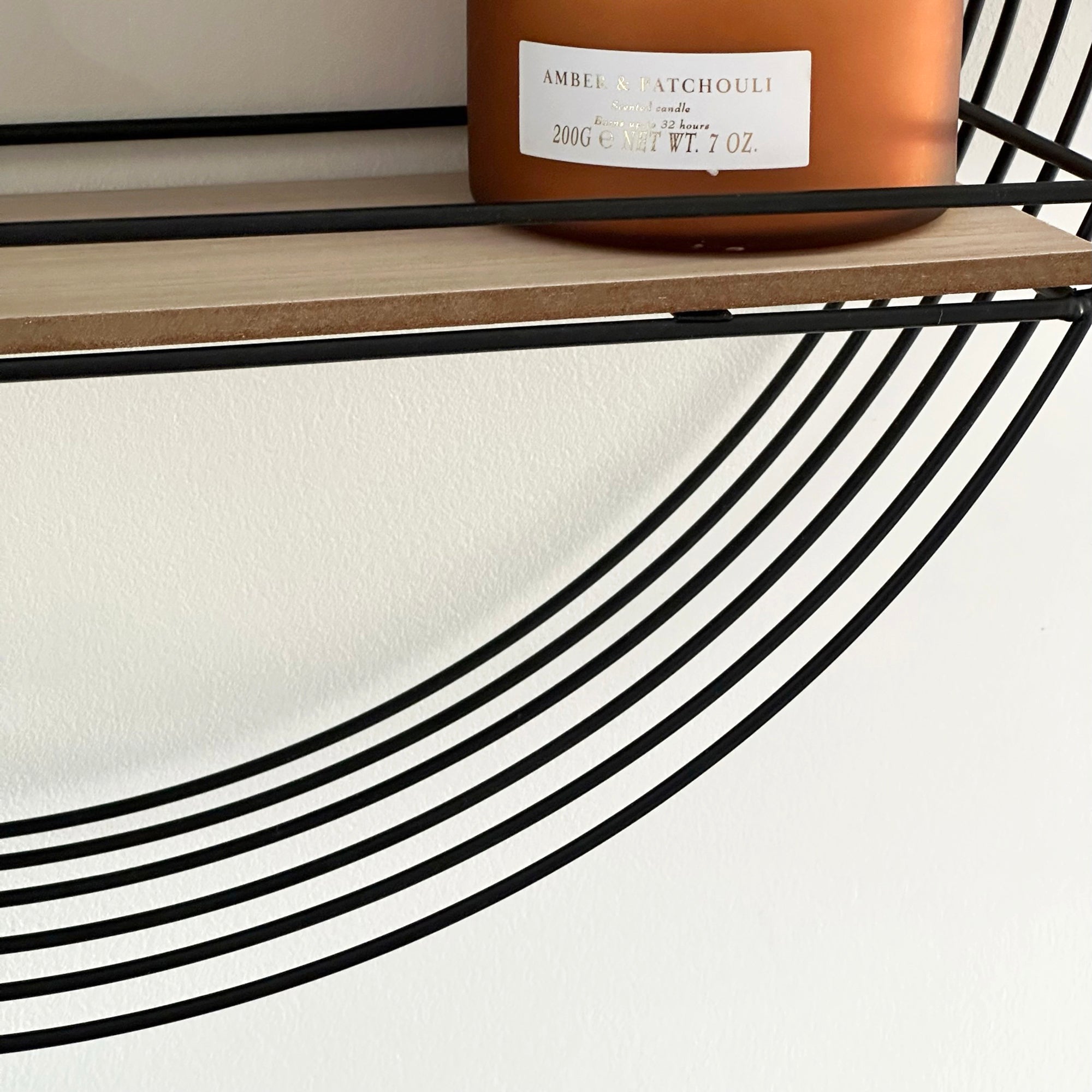 Black Wire Round Wall Shelf Unit
