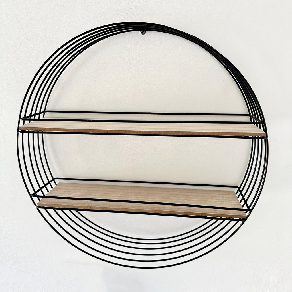 Black Wire Round Wall Shelf Unit