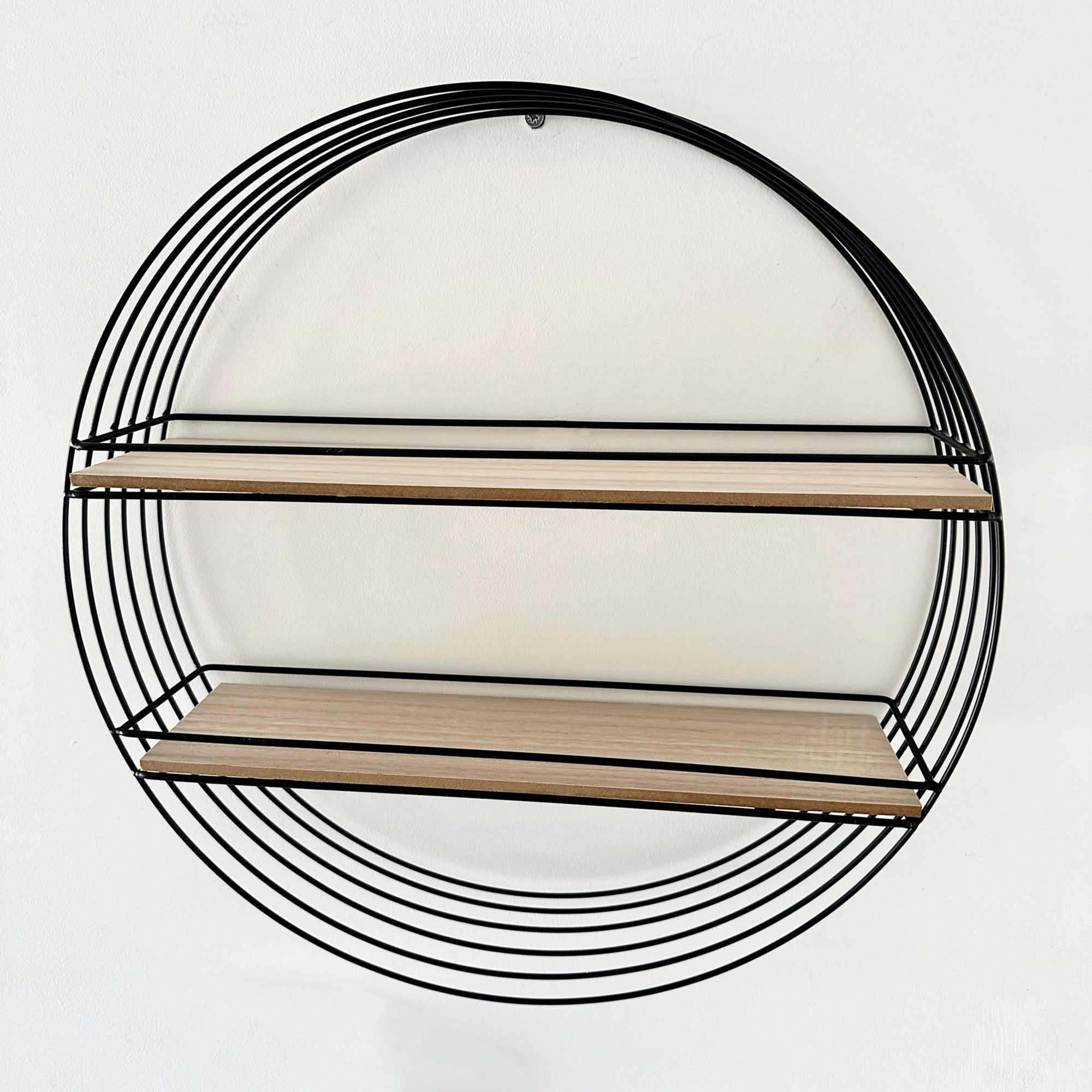 Black Wire Round Wall Shelf Unit