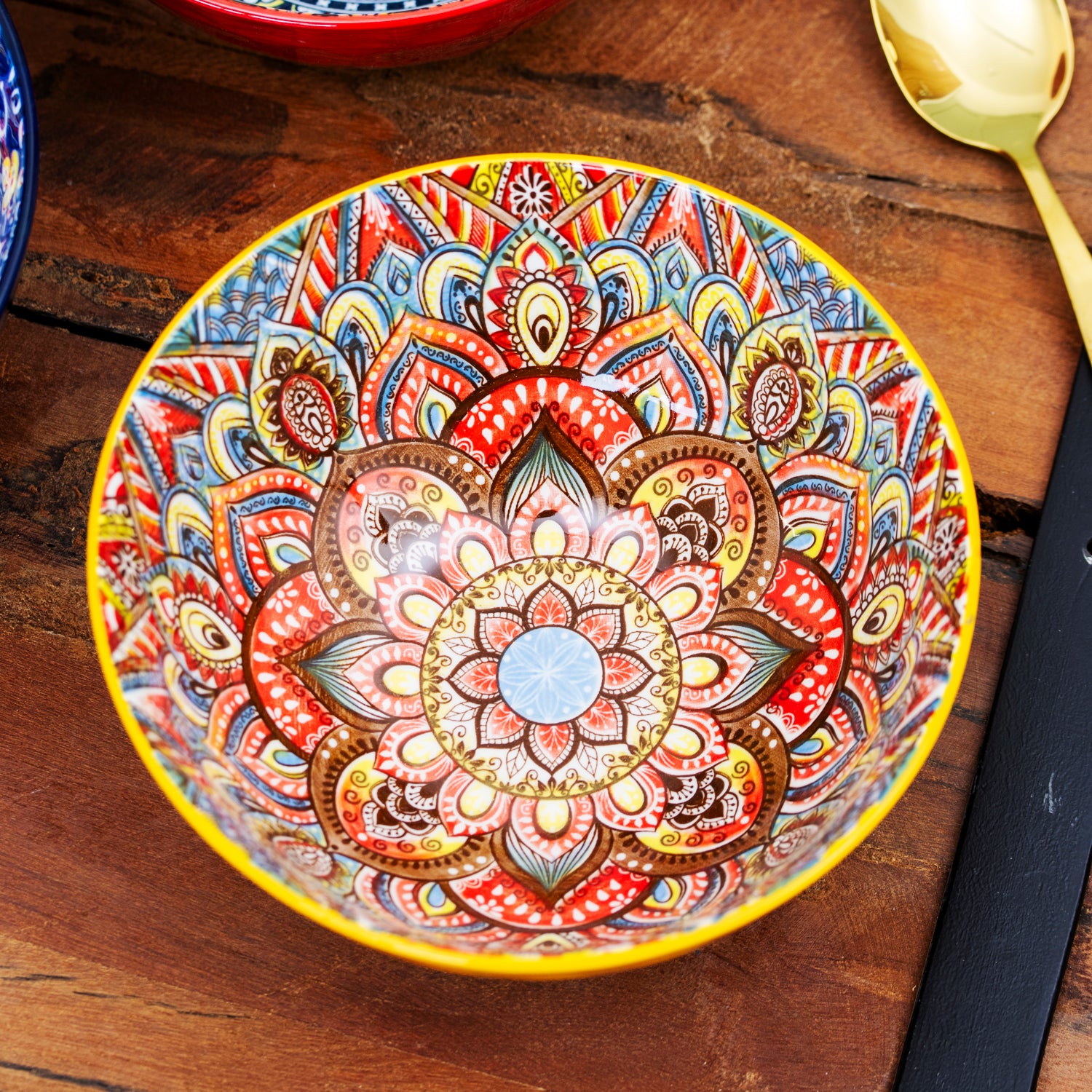 Set Of 4 Tuscany Mandala Cereal Bowls