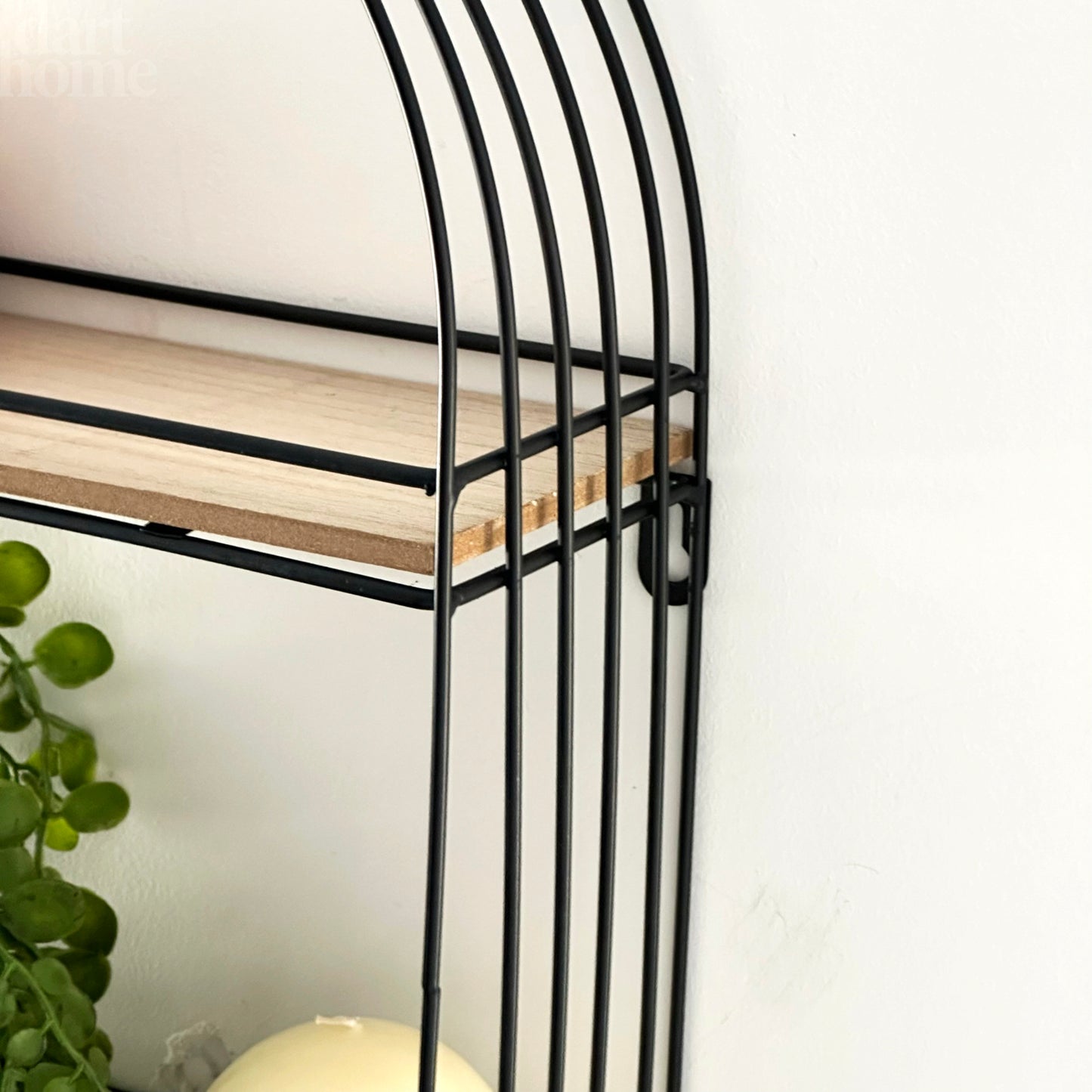 Black Wire Oval Wall Shelf Unit