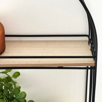 Black Wire Oval Wall Shelf Unit