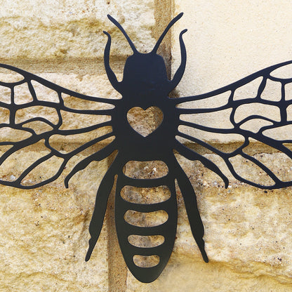 Black Silhouette Honey Bee Garden Wall Art