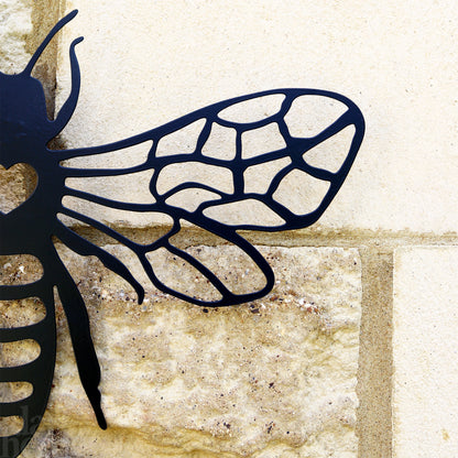 Black Silhouette Honey Bee Garden Wall Art