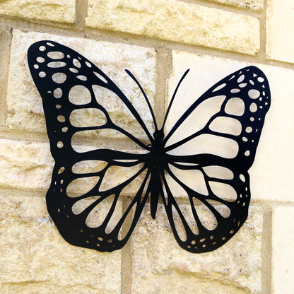 Black Silhouette Butterfly Garden Wall Art