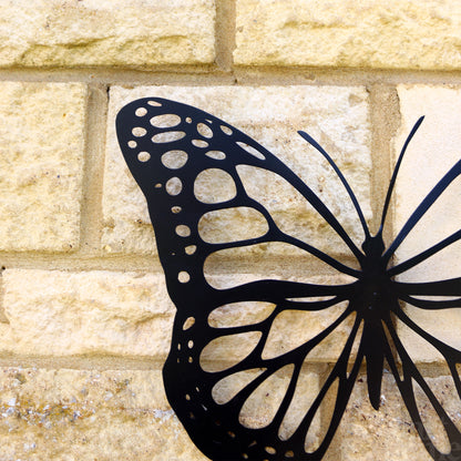 Black Silhouette Butterfly Garden Wall Art