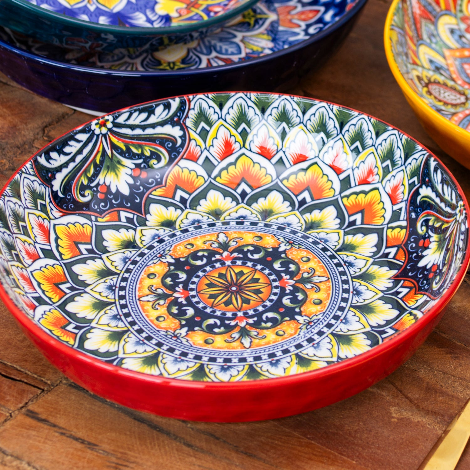 Set Of 4 Tuscany Mandala Pasta Bowls