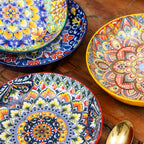 Set Of 4 Tuscany Mandala Pasta Bowls