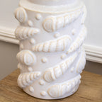 Off White Embossed Sea Shell Vase