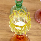 Set Of 3 Multi Glass Stem Tulip Candle Holders