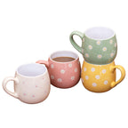 Set Of 4 Pastel Daisy Flower Bubble Mugs