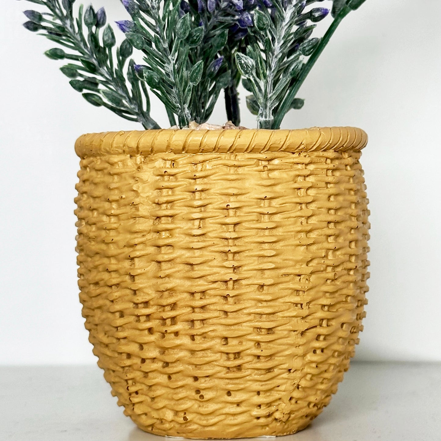 Artificial Lavender Plant In Resin Pot