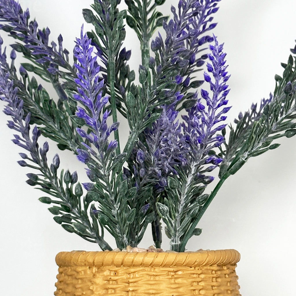Artificial Lavender Plant In Resin Pot