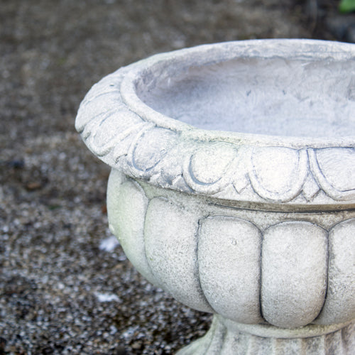 Stone Grey Fluted Urn Planter