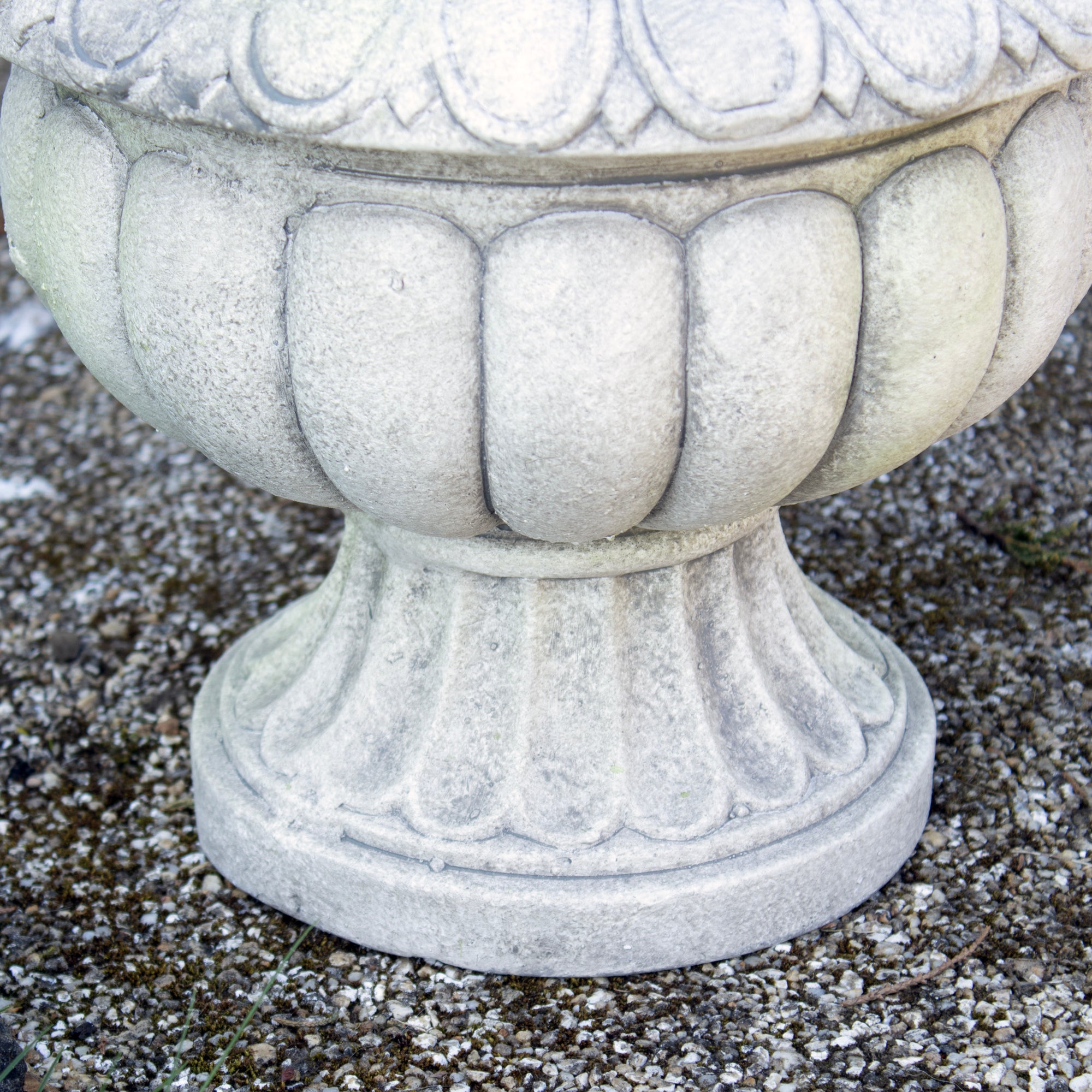 Stone Grey Fluted Urn Planter