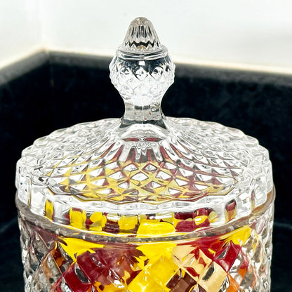 Diamond Glass Sweets Jar With Lid