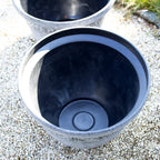 White Round Celtic Scroll Planter