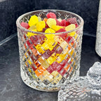 Diamond Glass Sweets Jar With Lid