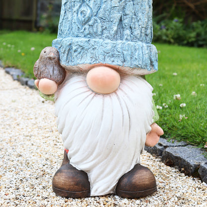 Rustic Blue Bird Gnome Planter