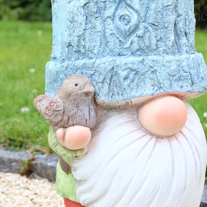 Rustic Blue Bird Gnome Planter