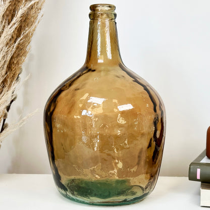 Recycled Glass Brown Bottle Vase