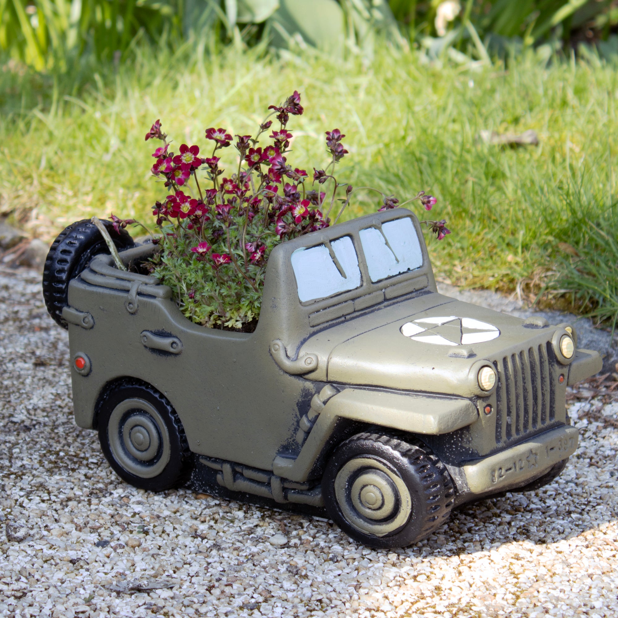 Cement US Army Truck Planter