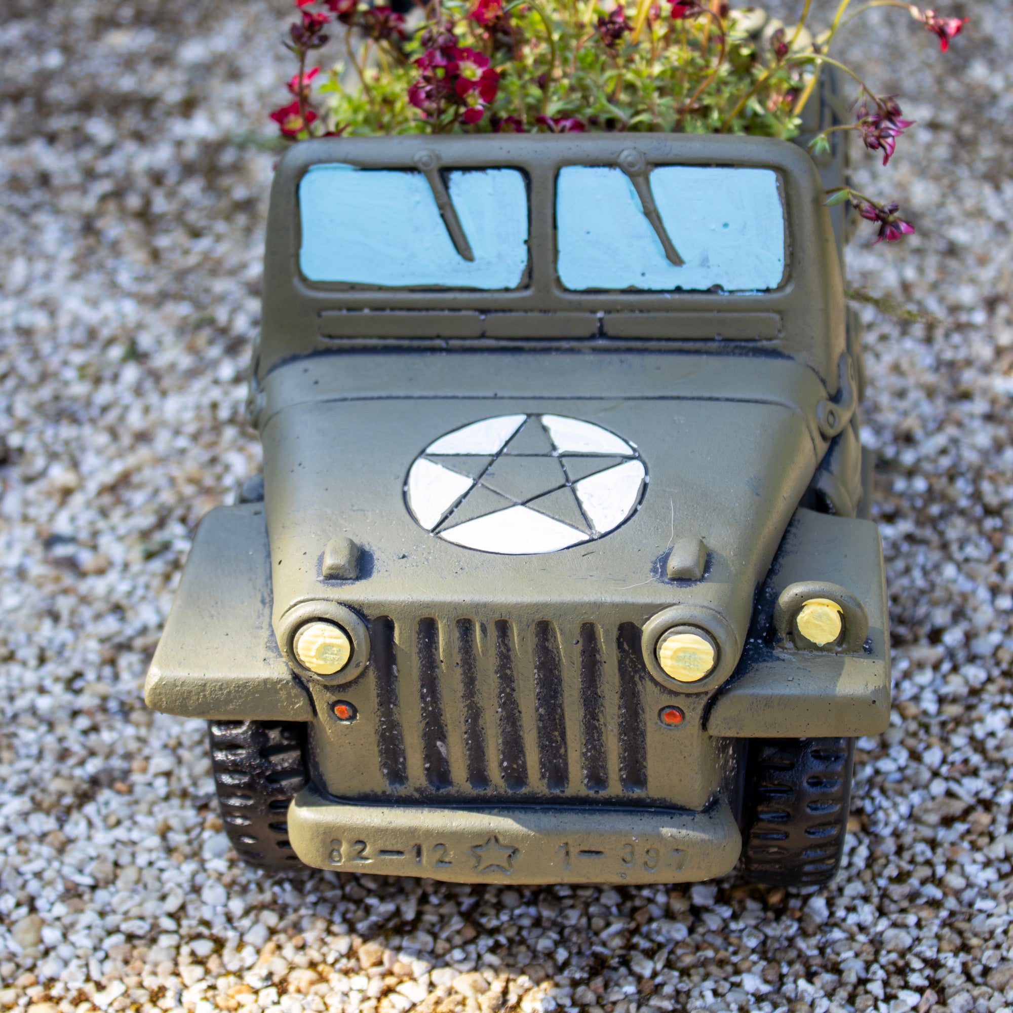 Cement US Army Truck Planter
