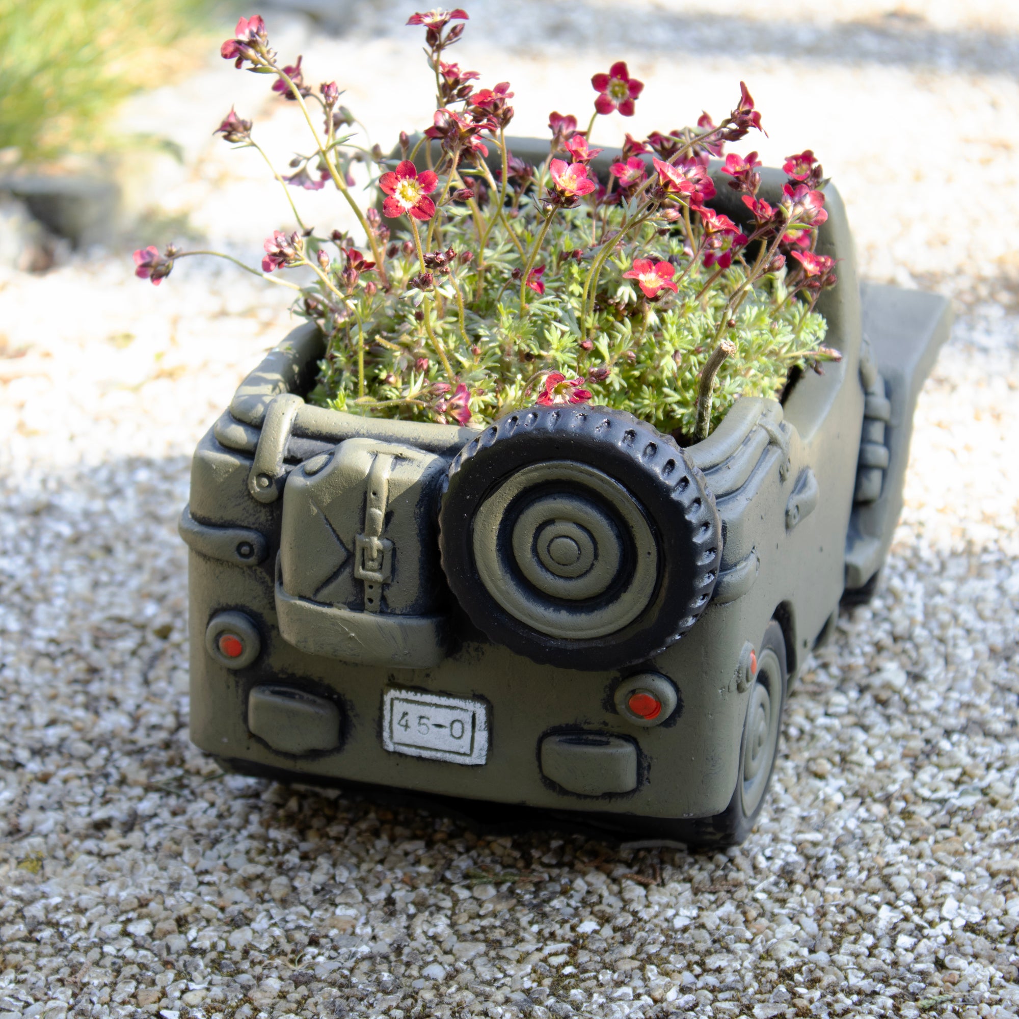 Cement US Army Truck Planter