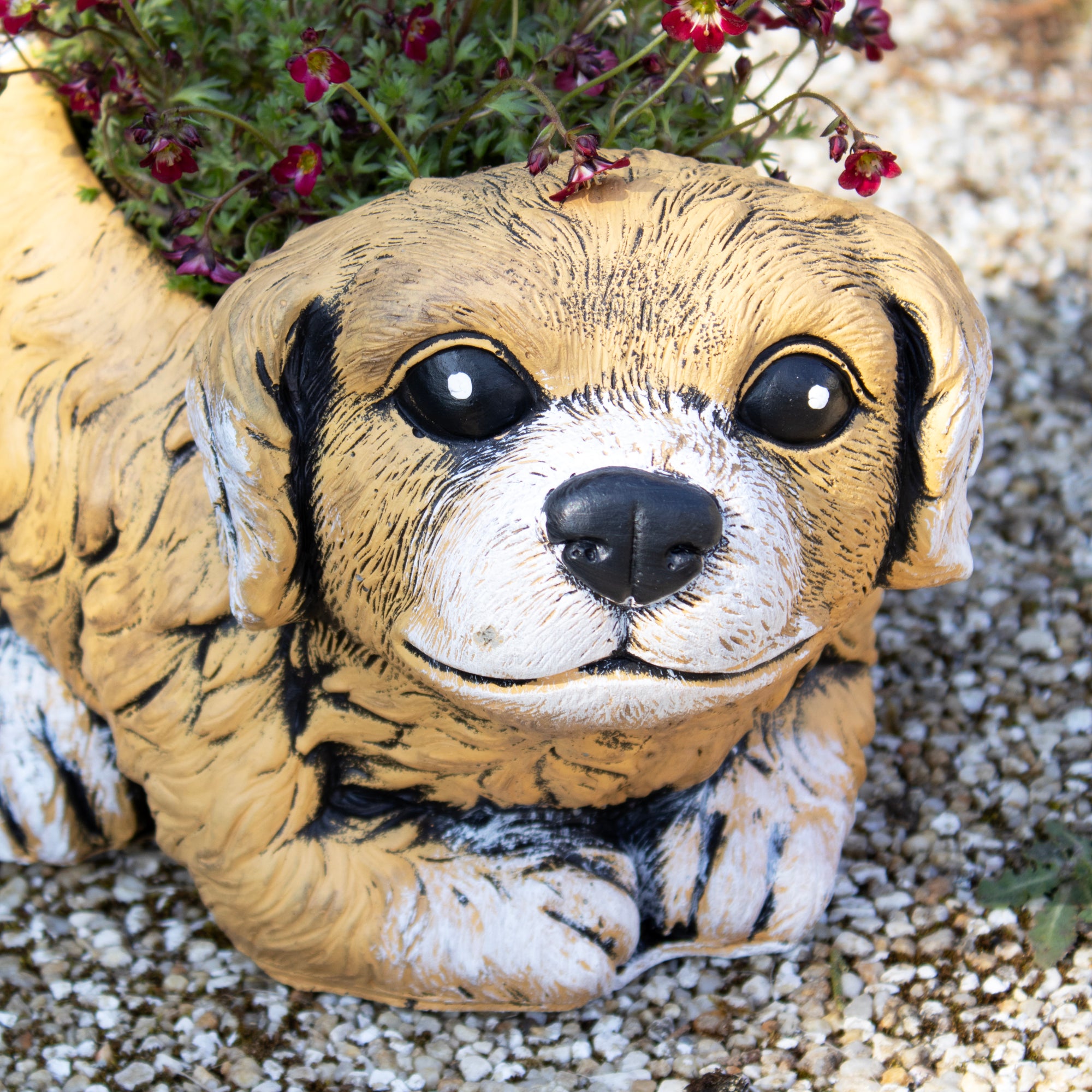 Cement Brown Dog Planter