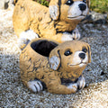 Cement Brown Dog Planter