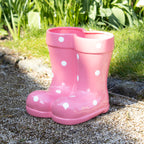 Pink Polka Dot Boots Planter