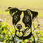 Black Metal Peeking Jack Russell Fence Topper