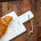 White Marble Handled Serving Board
