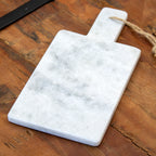 White Marble Handled Serving Board