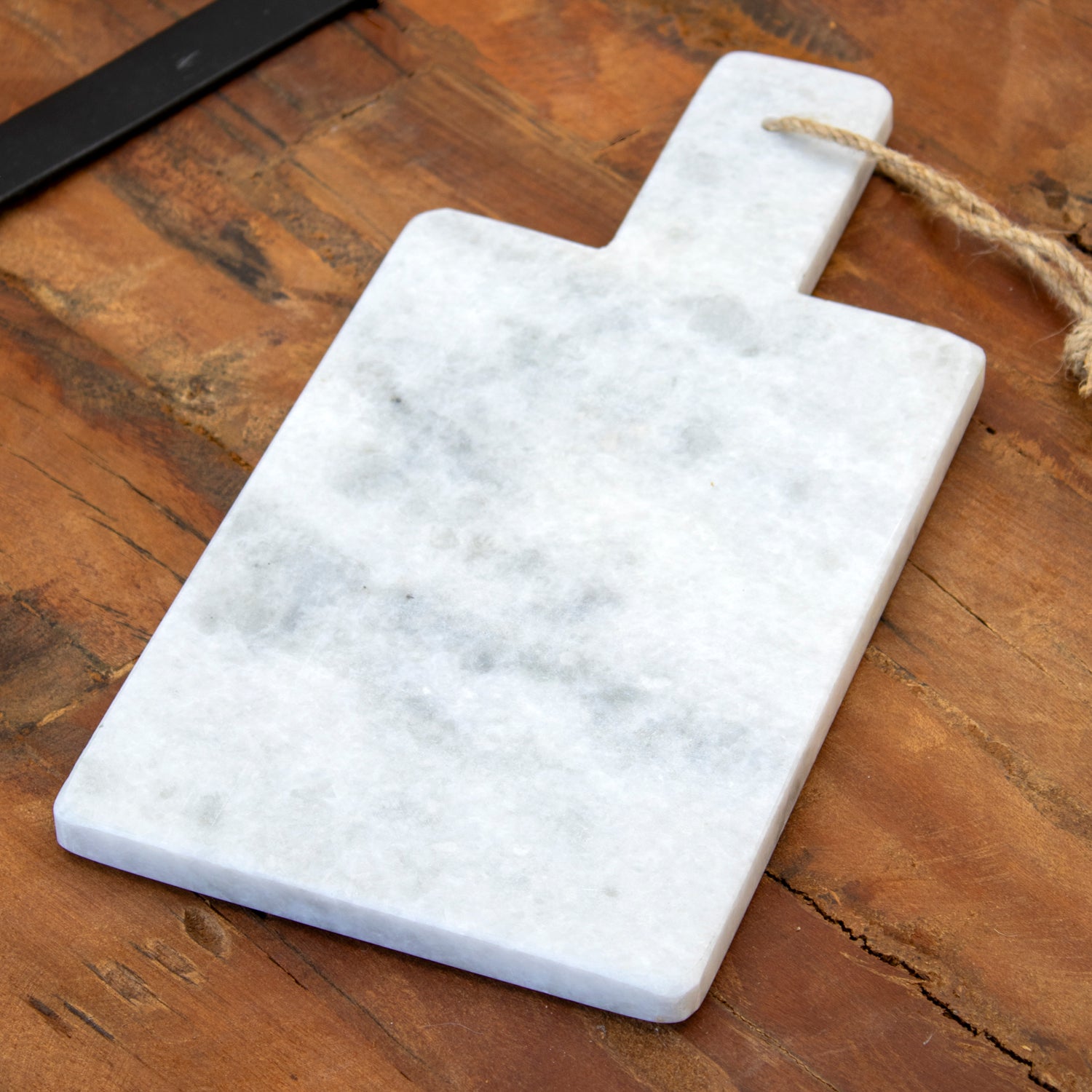 White Marble Handled Serving Board