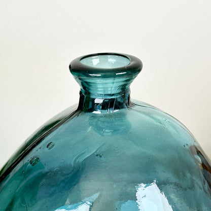 Recycled Glass Teal Bubble Vase