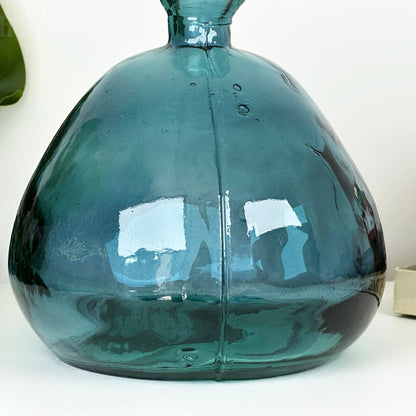 Recycled Glass Teal Bubble Vase