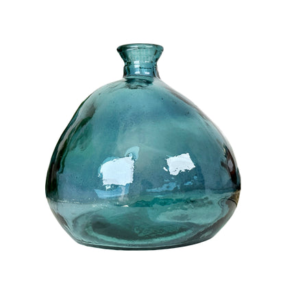 Recycled Glass Teal Bubble Vase