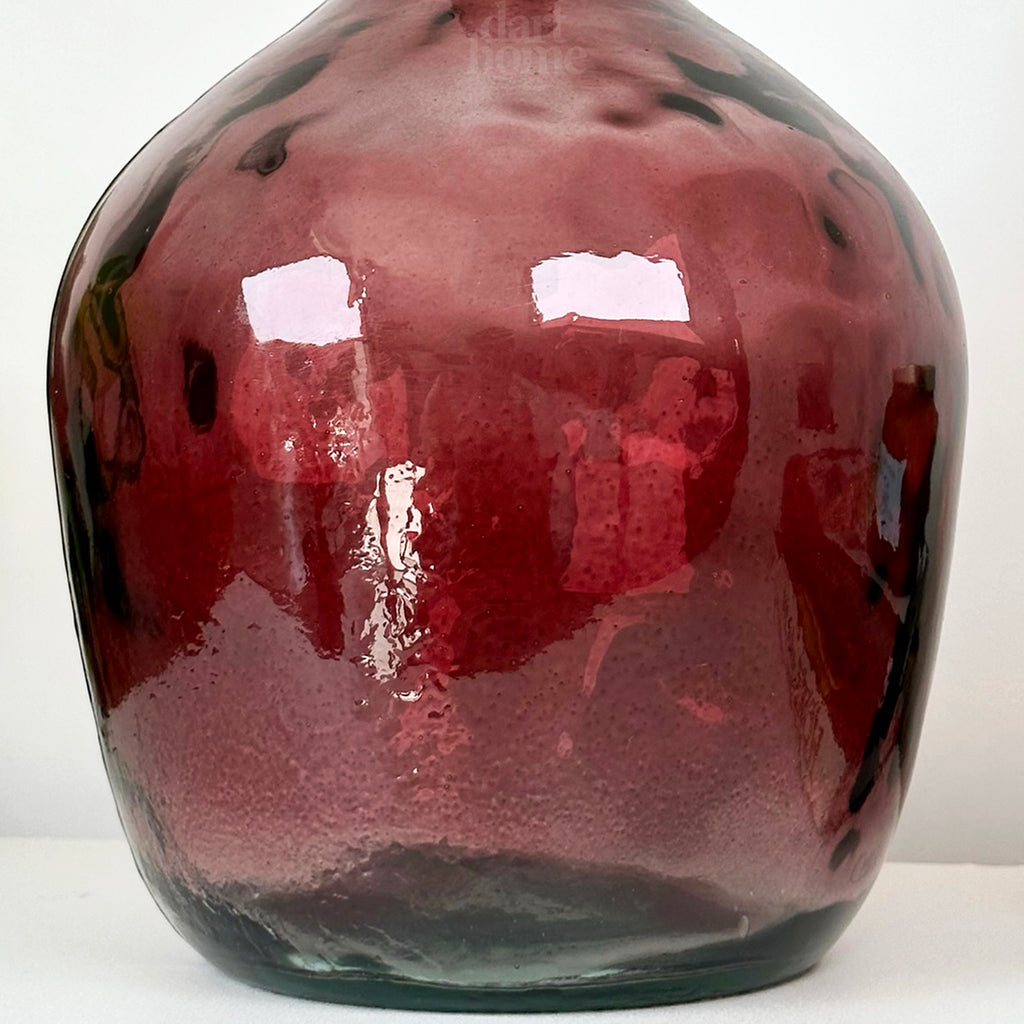 Rosa Flaschenvase aus recyceltem Glas