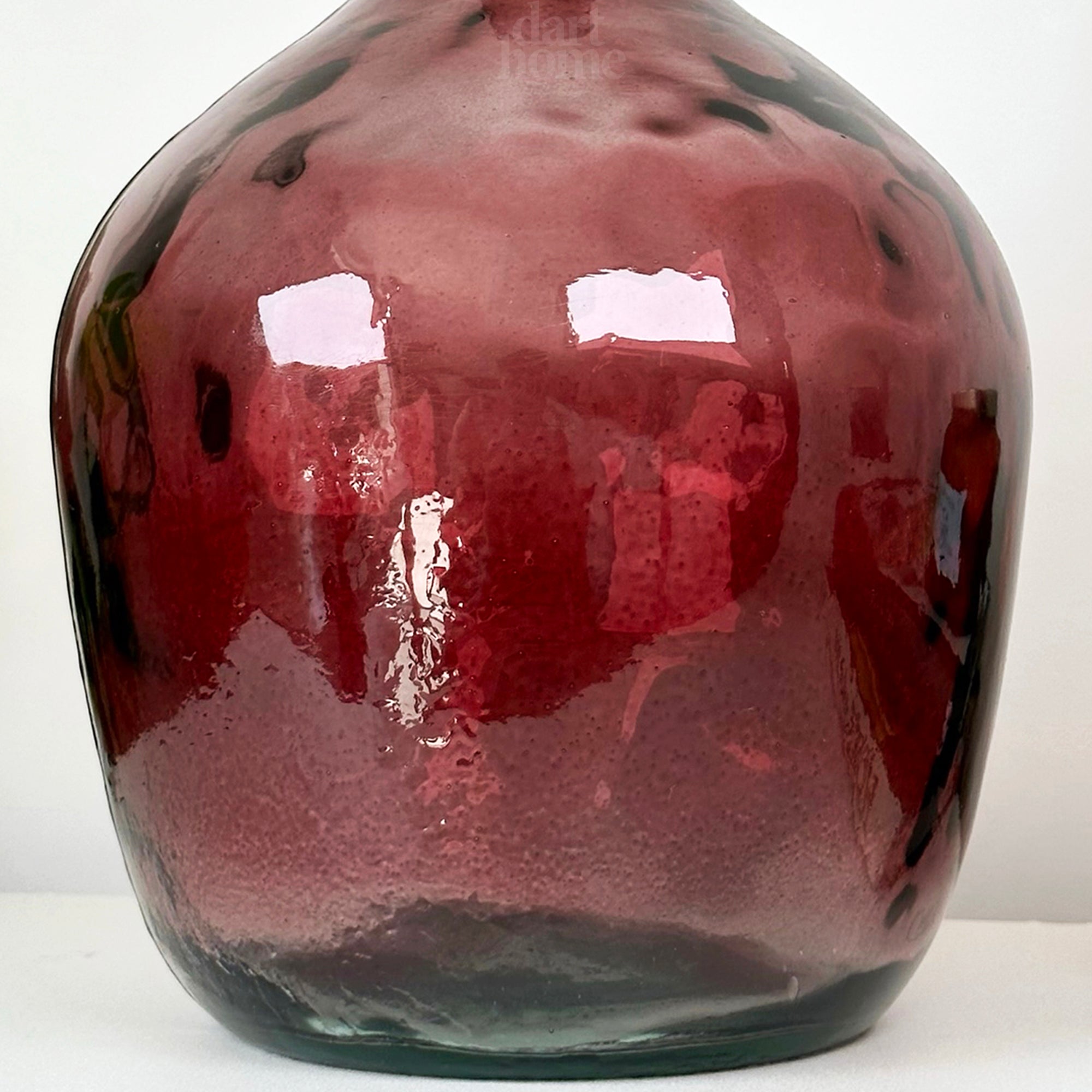 Rosa Flaschenvase aus recyceltem Glas