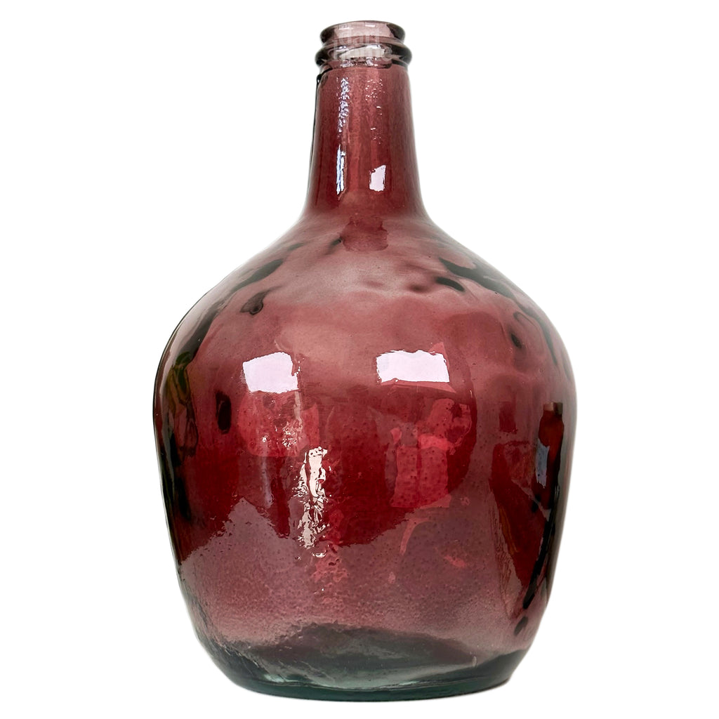 Rosa Flaschenvase aus recyceltem Glas