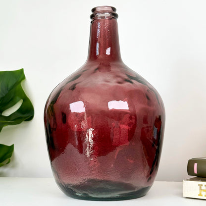 Recycled Glass Pink Bottle Vase