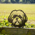 Black Metal Peeking Shih Tzu Fence Topper