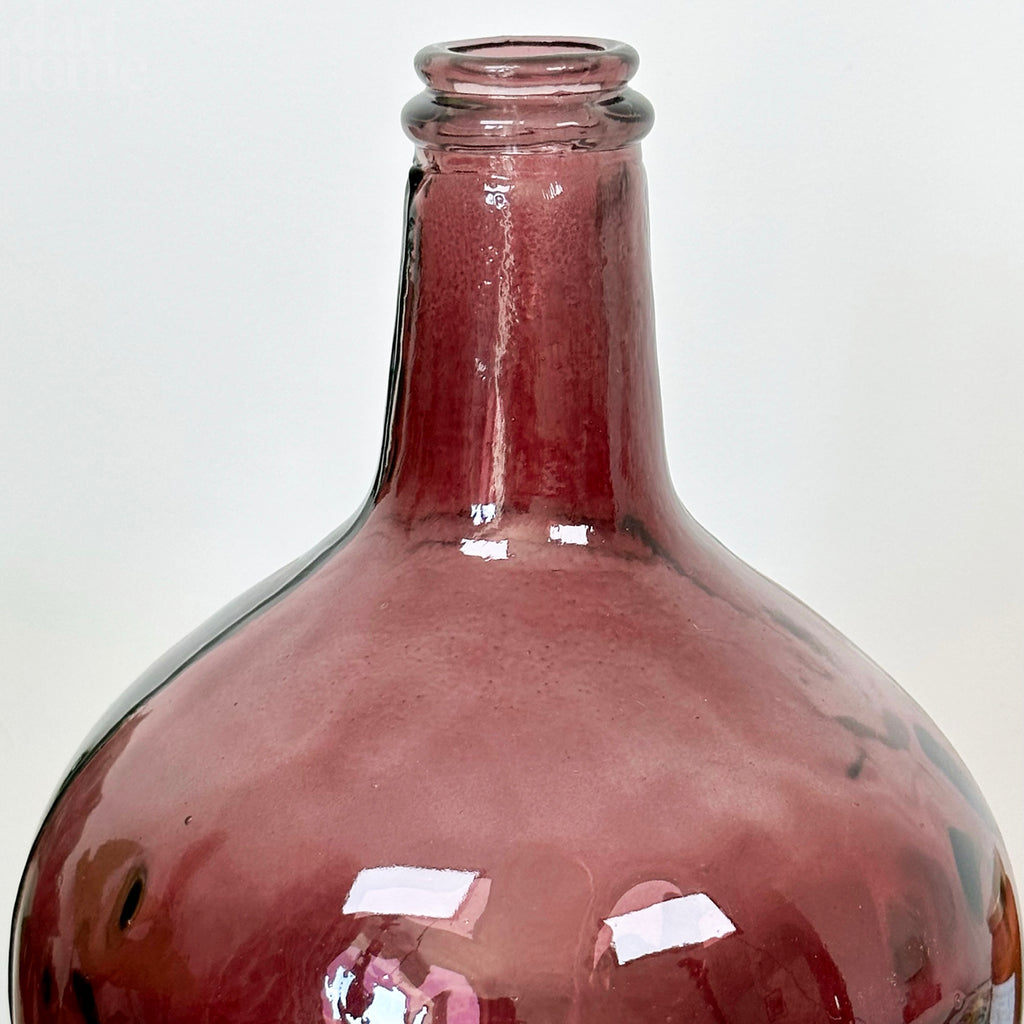 Rosa Flaschenvase aus recyceltem Glas