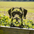 Black Metal Peeking Schnauzer Fence Topper