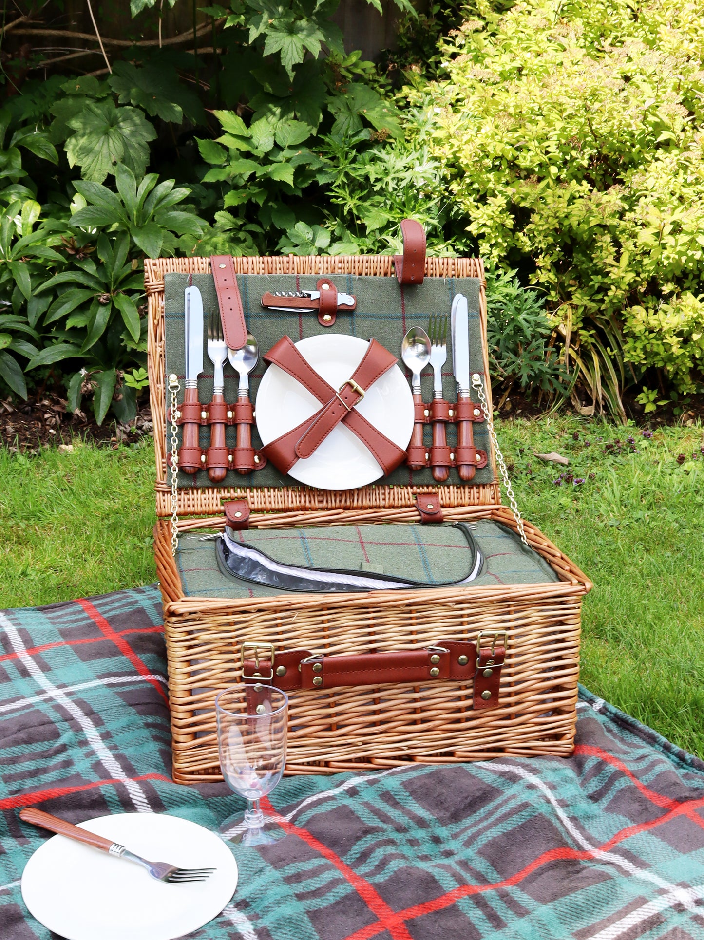 Green Tartan Soft Picnic Blanket